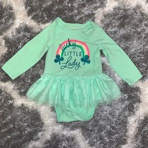 Like New Girls 12 Month St. Patrick’s Day Onesie With Tutu